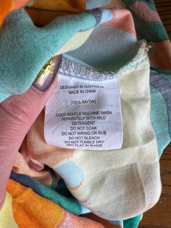 Abel the Label Multicolor Abstract Print Maxi Dress with Smocked Waist Small - Picture 9 of 9